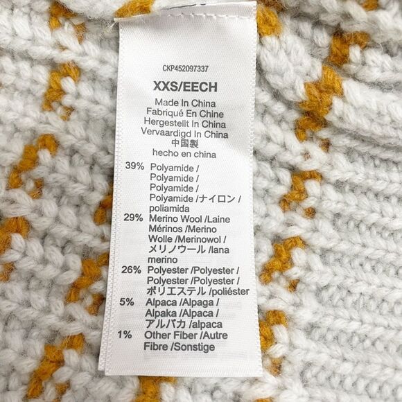 Madewell Striped Barfield Wool Blend Sweater Jumper in Heather Blizzard Size XXS - Picture 10 of 13